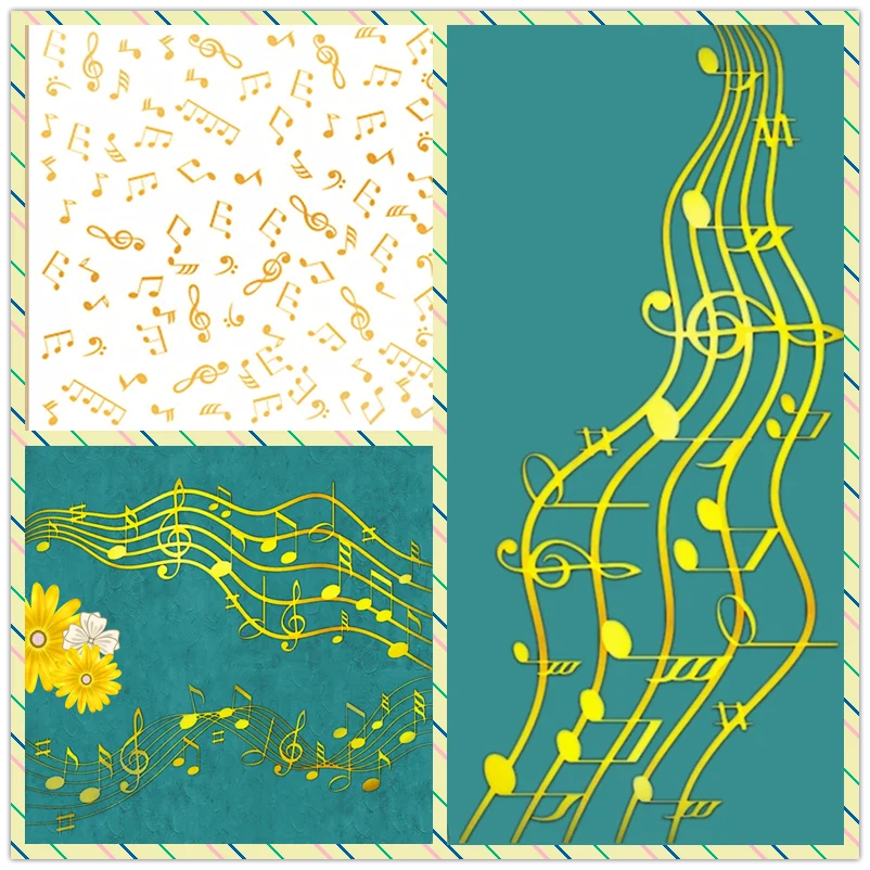 Blank Sheet Music Notebook - Notes Music Background Hot Foil Plate