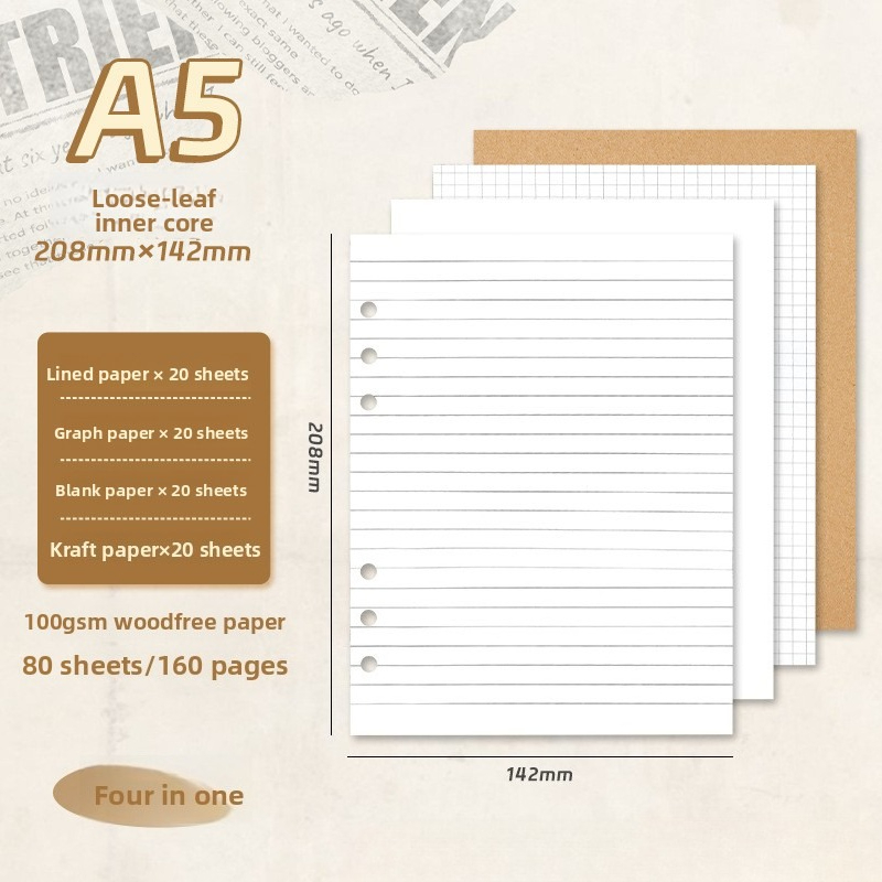 A5 Loose Leaf Notebook Refill  - A5 Spiral Dotted Grid Notebook ulasan dan harga
