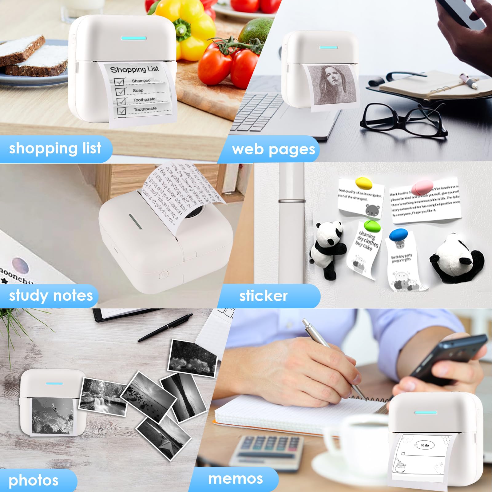 10 Rolls Thermal Inkless Print - Mini Pocket Thermal Printer Paper Roll ulasan dan harga