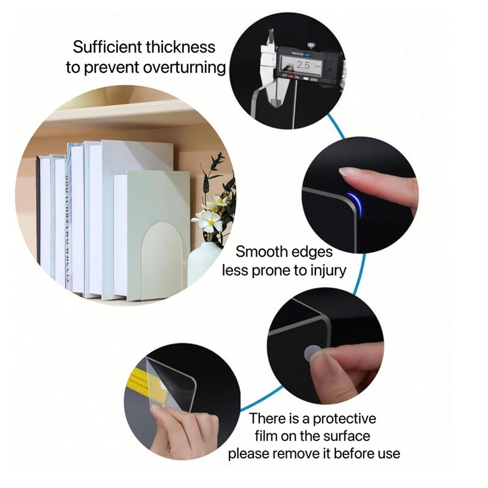 Acrylic Book Ends for Book She - Clear Acrylic Book Stand Holder ulasan dan harga