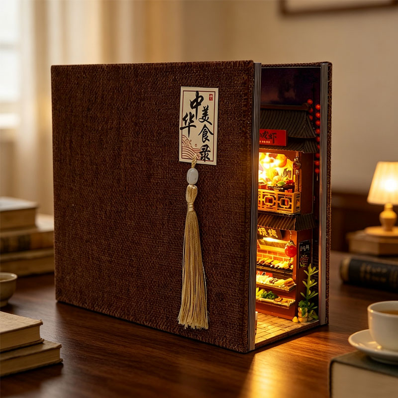 Diy Book Nook Doll House Minia - Diy Wooden Book Nook Kit Shelf Insert ulasan dan harga