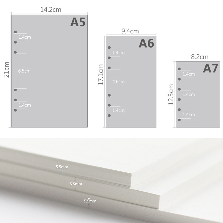 45 Sheets A5 A6A7 Loose Leaf N - A5 Spiral Dotted Grid Notebook ulasan dan harga
