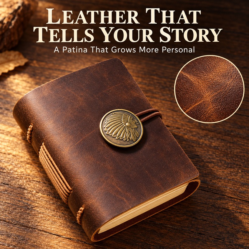 Mini Handmade Leather Traveler - Vintage Leather Journal Notebook ulasan dan harga