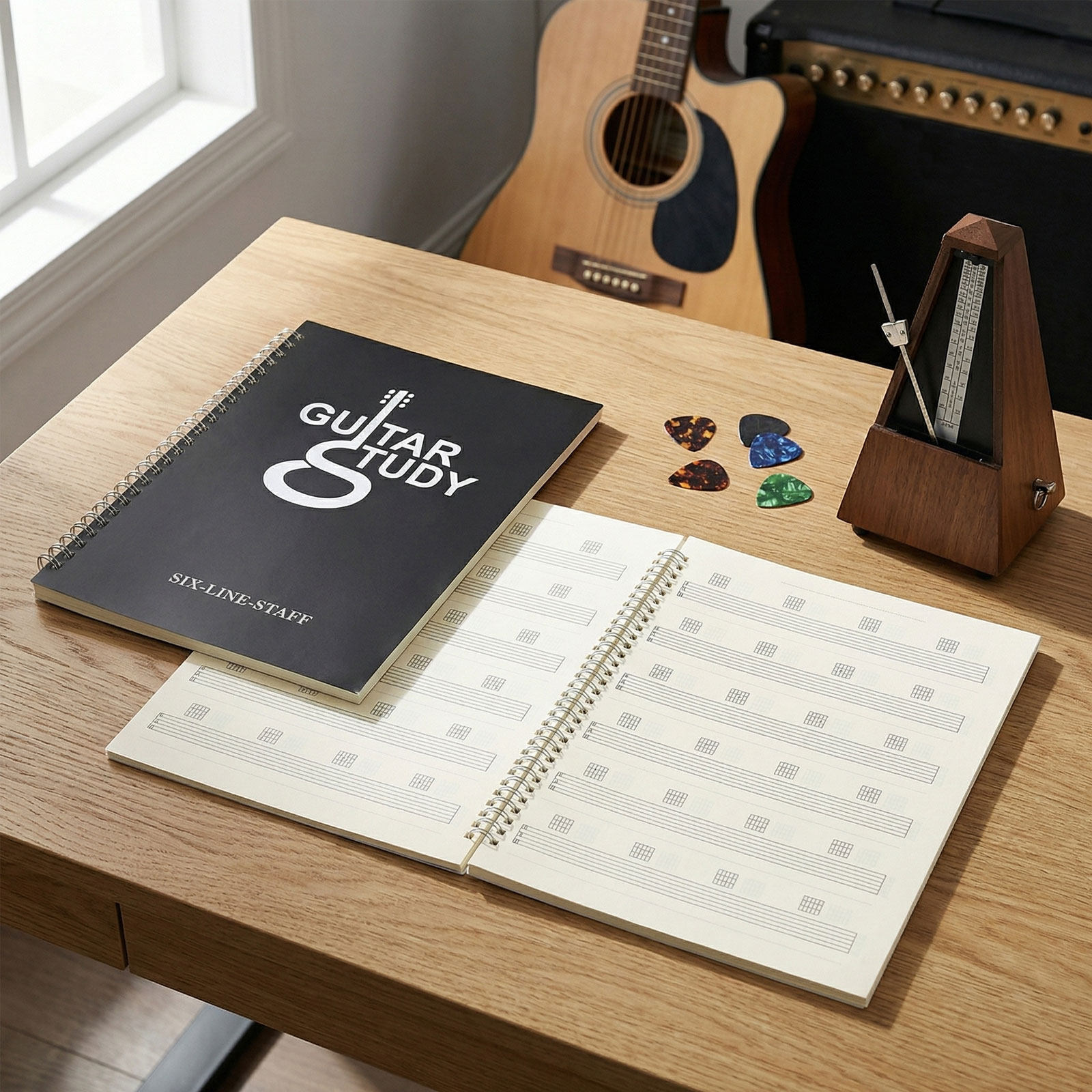 2Pcs 6 String Guitar Tablature - Blank Sheet Music Notebook ulasan dan harga