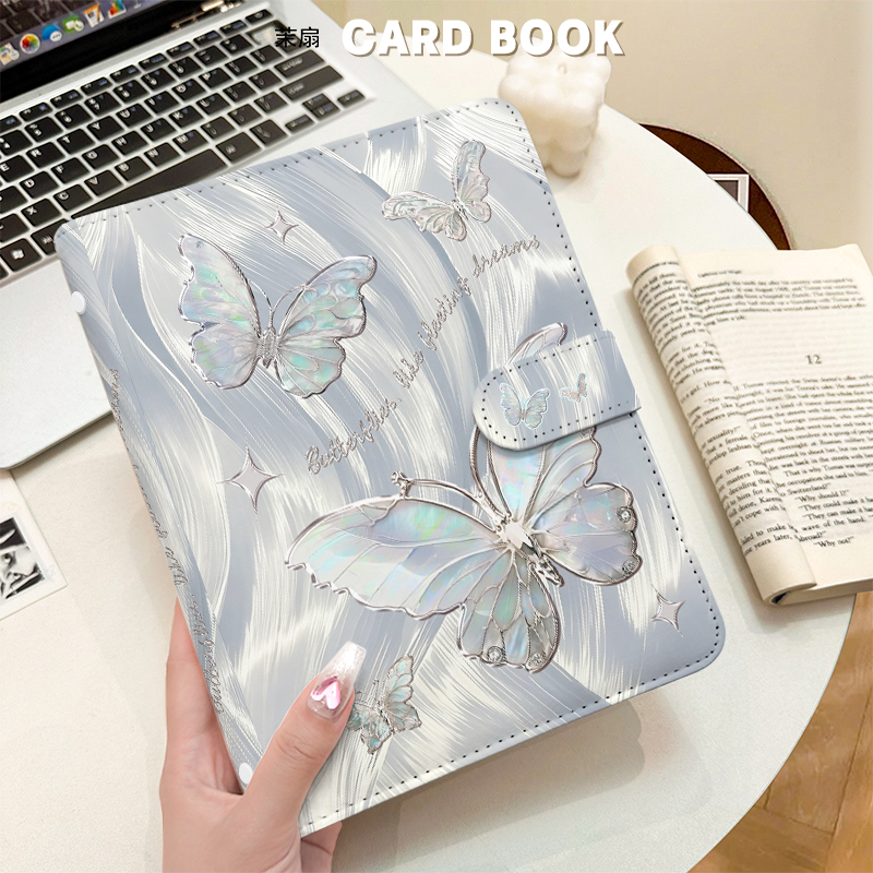 Silver Iridescent Butterfly A5 - Kpop Photo Card Binder 3 Inch ulasan dan harga