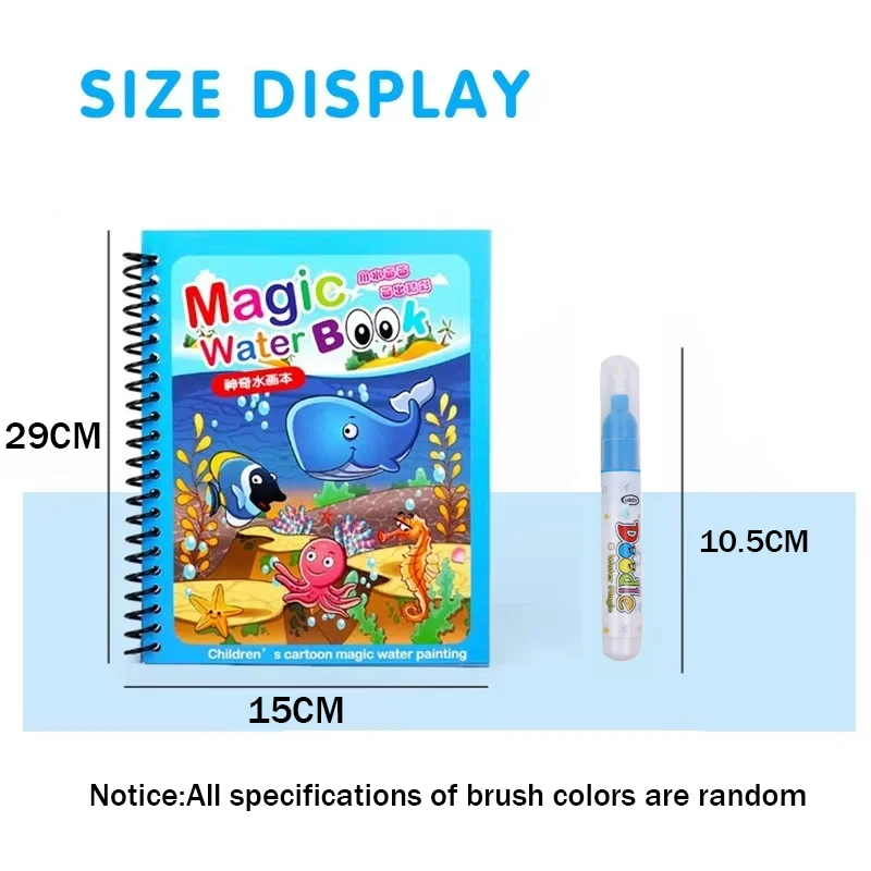 Reusable Painting Book Montess - Reusable Water Magic Coloring Book ulasan dan harga
