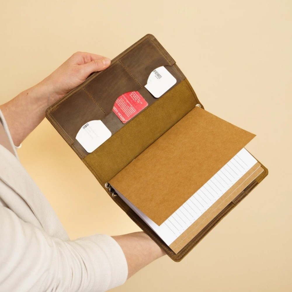A5 Notebook Organizer Loose Le - Vintage Leather Journal Notebook ulasan dan harga