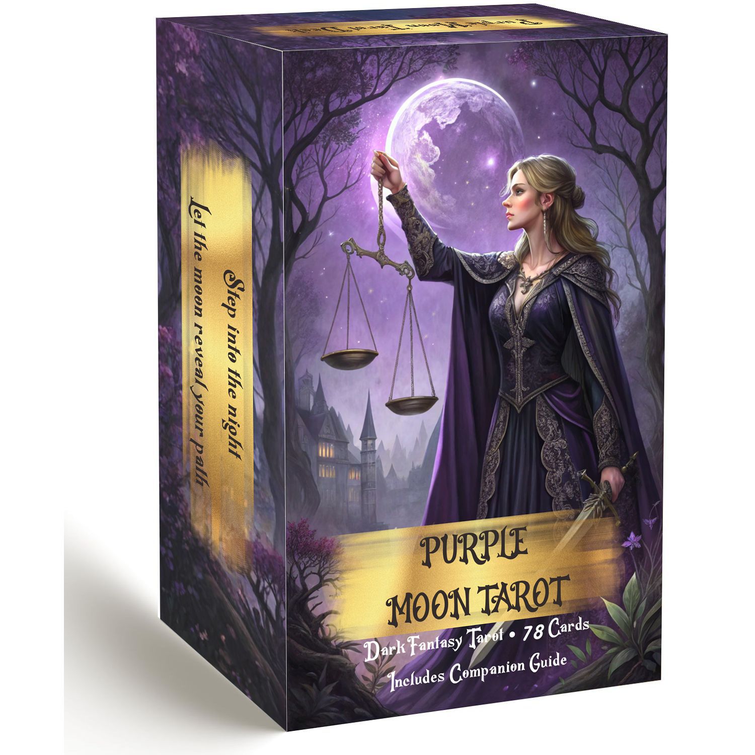 Purple Moon Tarot Cards Deck w - Tarot Deck With Guidebook ulasan dan harga