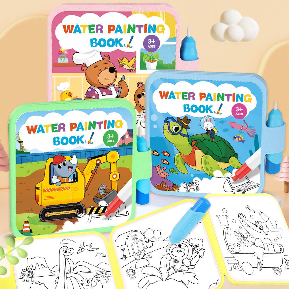 Magic Water Painting Book Reus - Reusable Water Magic Coloring Book ulasan dan harga