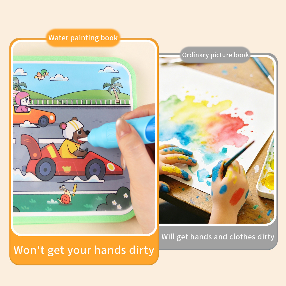 Magic Water Painting Book Reus - Reusable Water Magic Coloring Book ulasan dan harga
