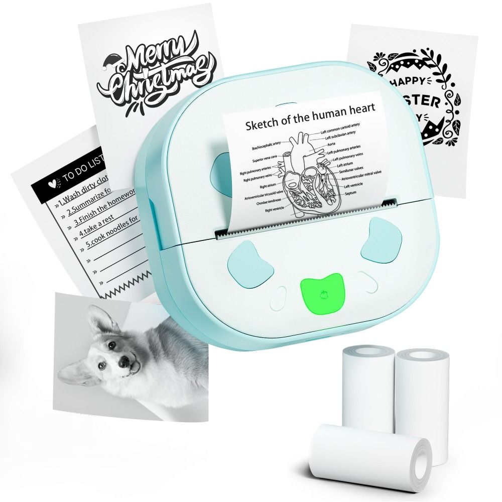 Mini Sticker Printer with 3 Pa - Mini Pocket Thermal Printer Paper Roll ulasan dan harga