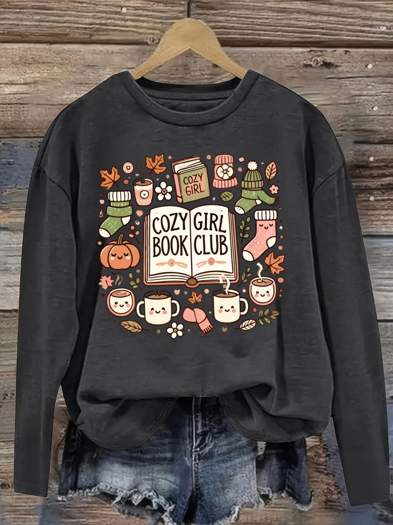 Women's Casual Long Sleeve Cre - Books ulasan dan harga