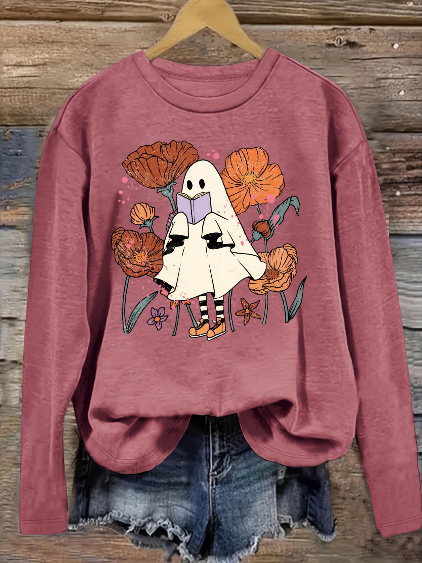 Women's Casual Long Sleeve Cre - Books ulasan dan harga